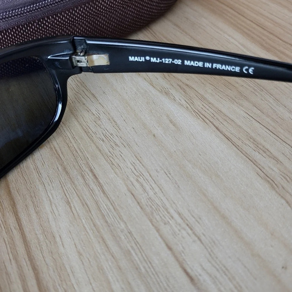 Maui Jim ONO  #MJ 127-02  Black Sunglasses , France + Case - Picture 6 of 9